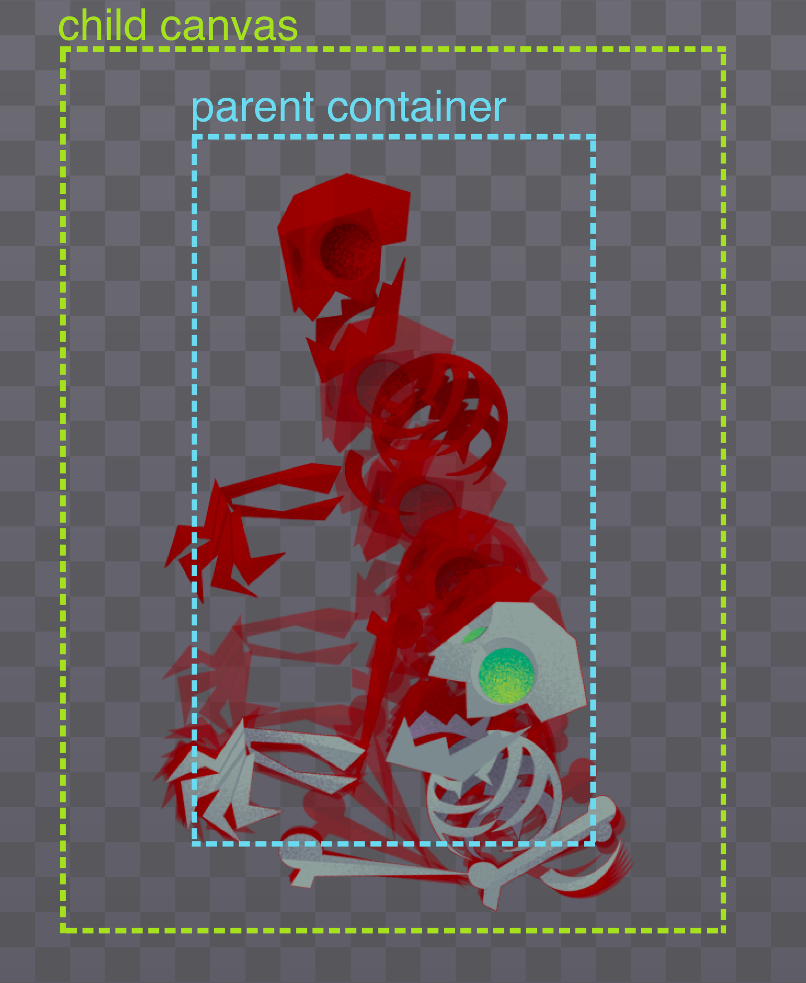 pinning element to parent's center